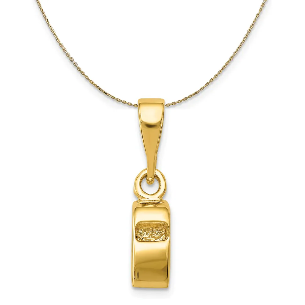 14k Yellow Gold 3D Sports Whistle Necklace