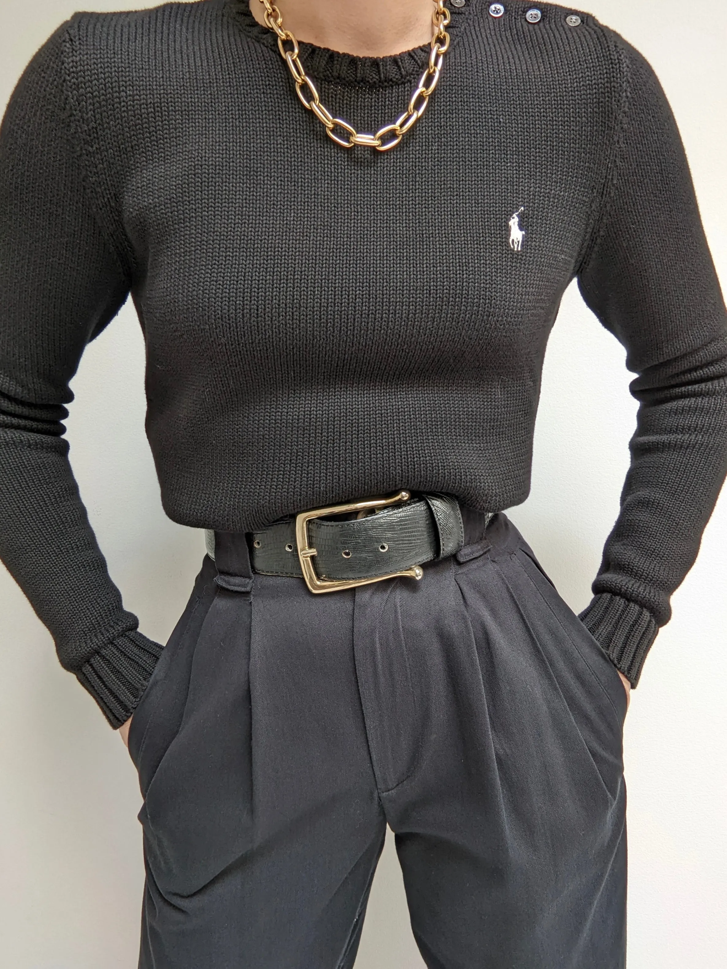 90s Ralph Lauren Onyx Cotton Sweater