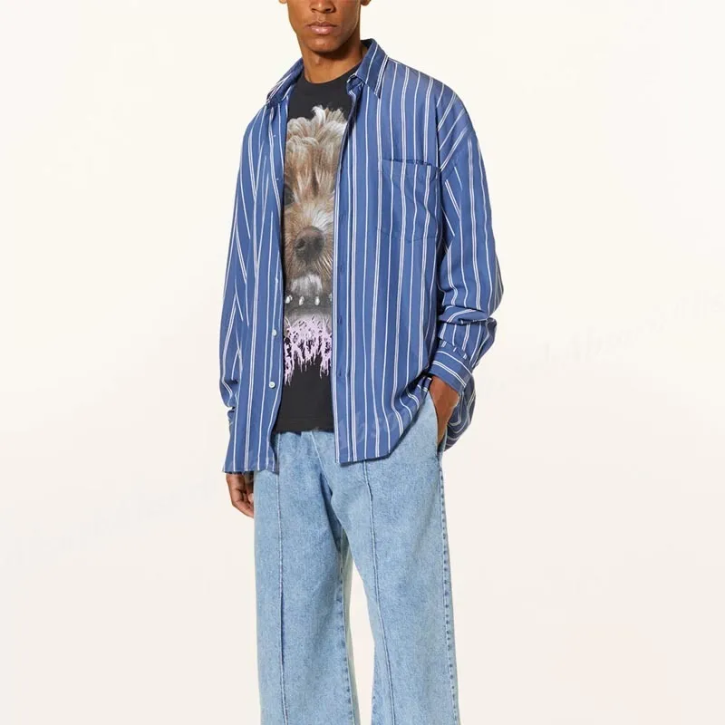 Acne Studios  |Stripes Long Sleeves Designers Shirts