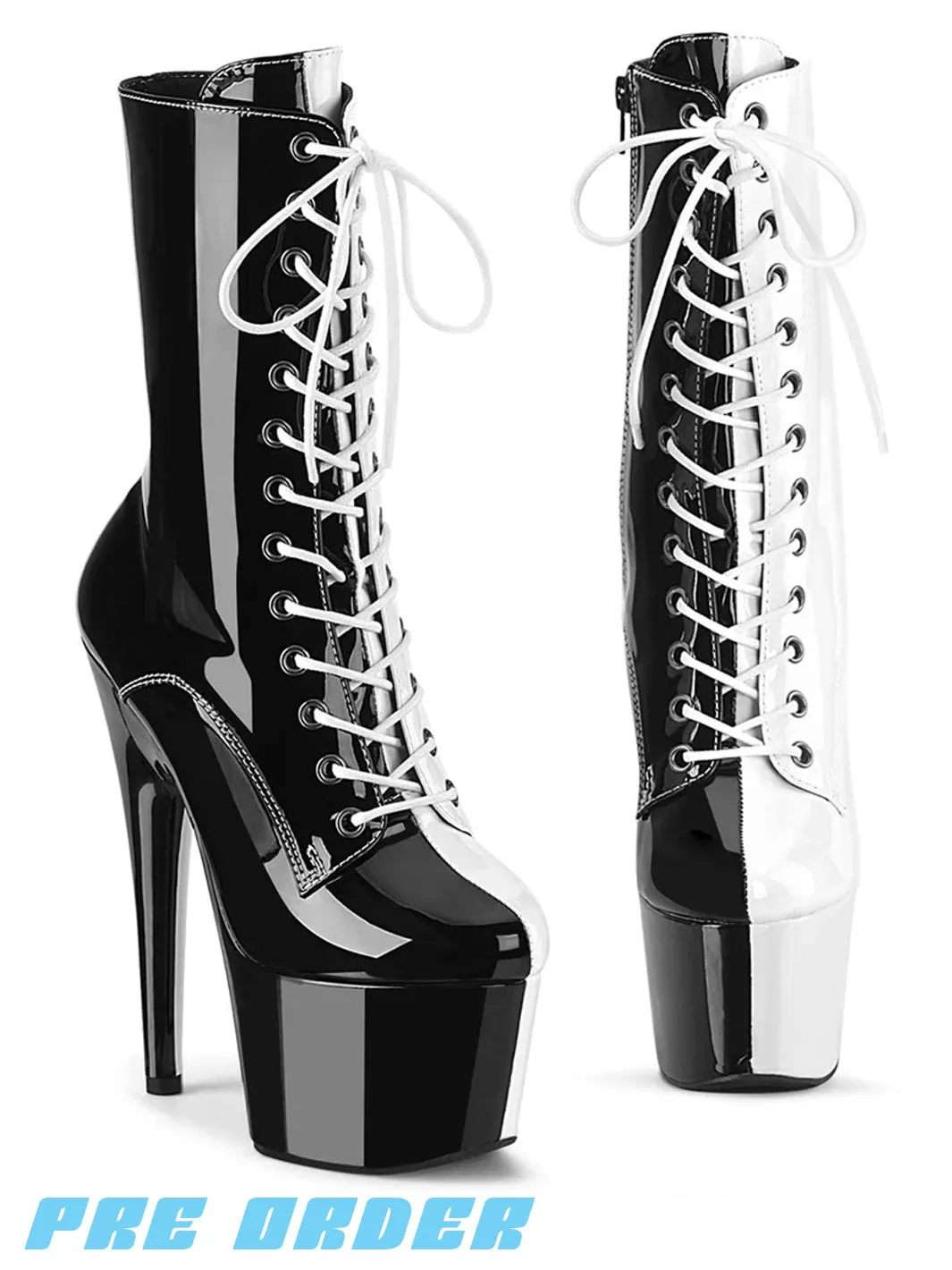 ADORE-1040TT - BLACK / WHITE PATENT  PRE ORDER 