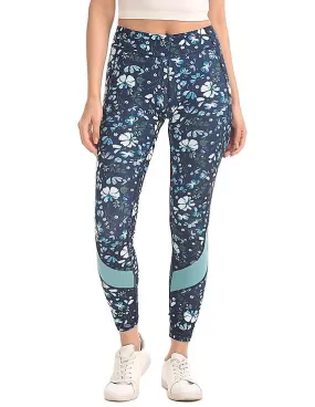 Aeropostale Contrast Panel Floral Print Leggings