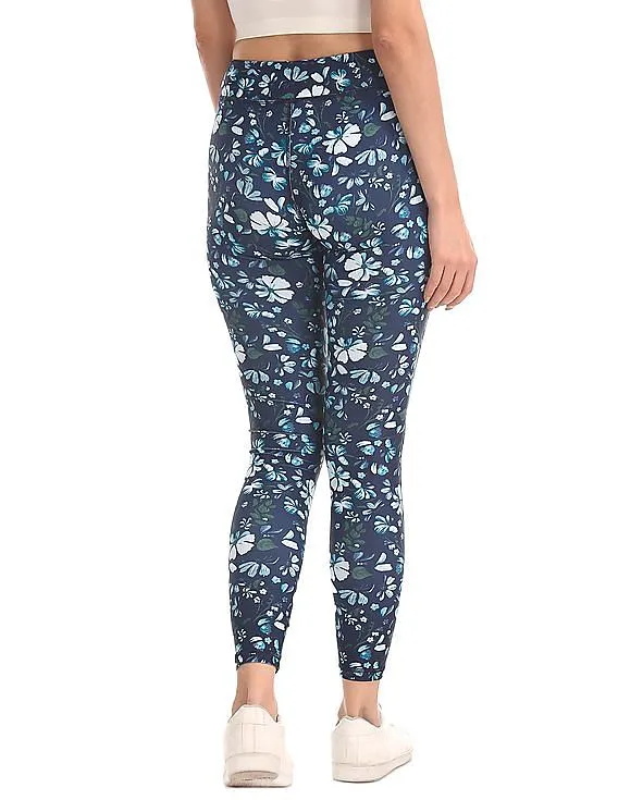 Aeropostale Contrast Panel Floral Print Leggings