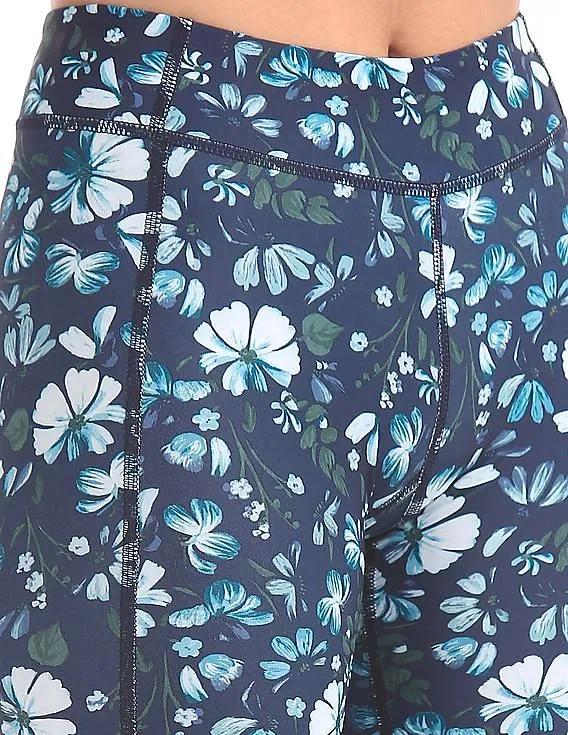 Aeropostale Contrast Panel Floral Print Leggings