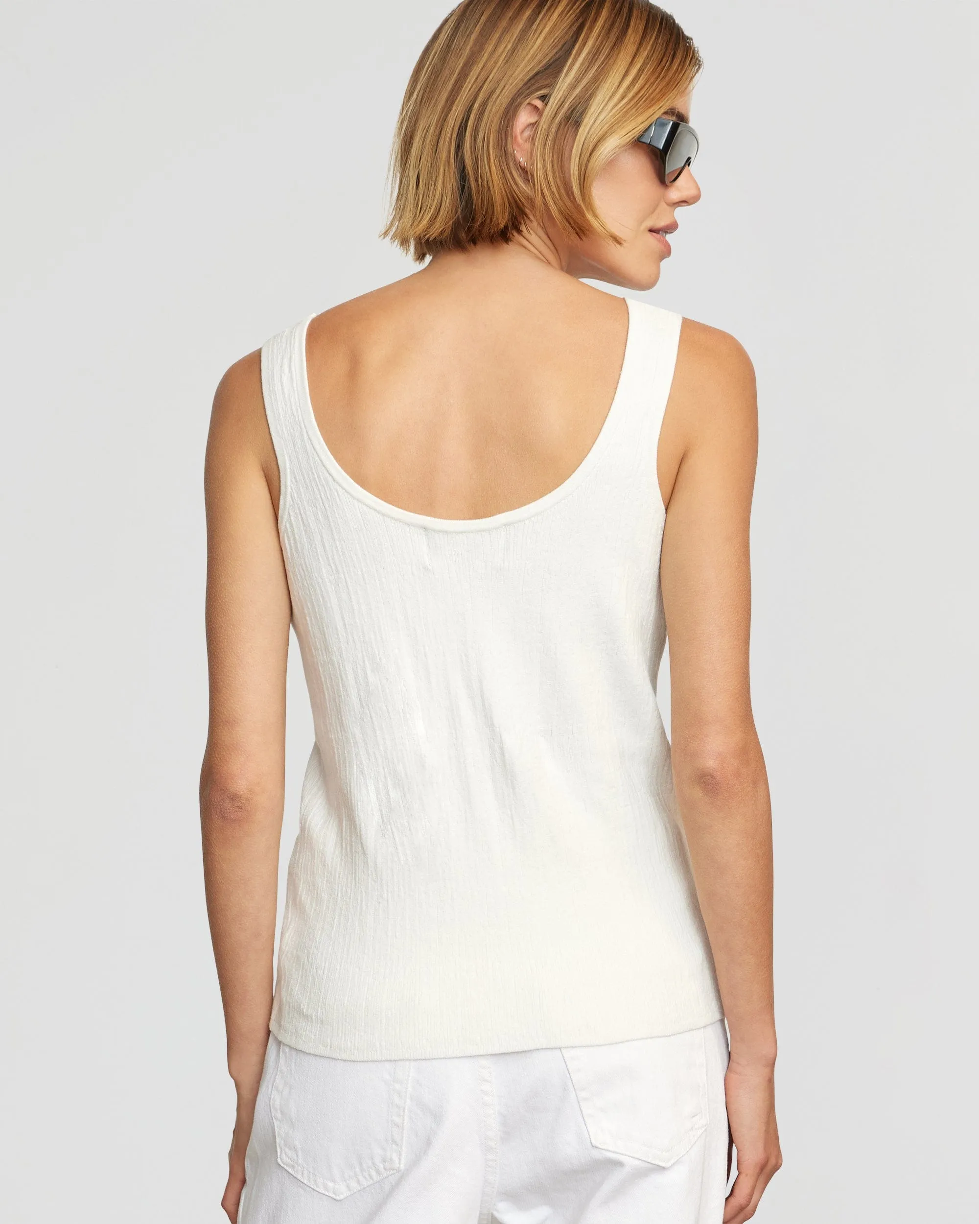 Aida Contour Sweater Tank | White