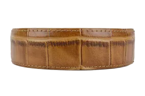 Alligator Embossed Tan 1 3/8 Leather Strap