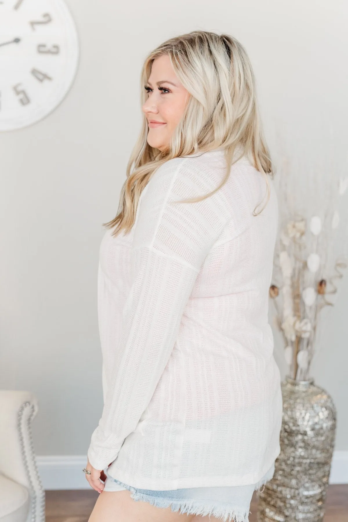 Along For The Adventure Open Knit Cardigan- Ivory