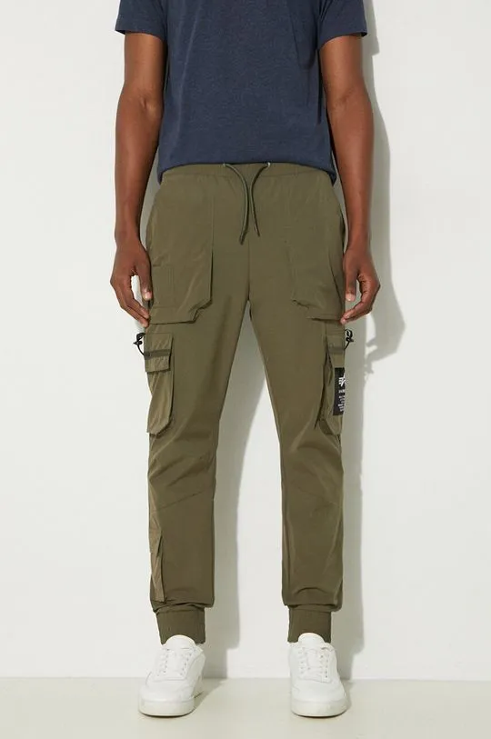 Alpha Industries trousers men's green color