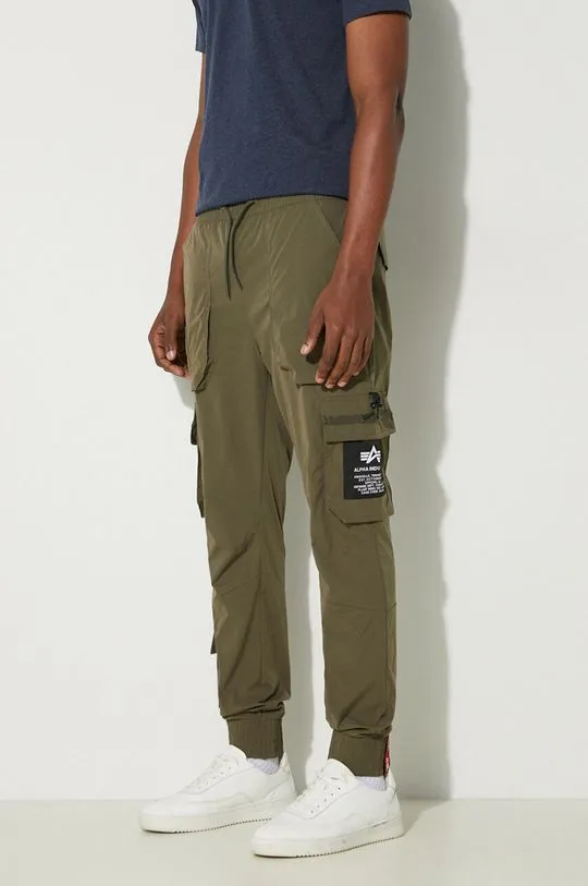 Alpha Industries trousers men's green color