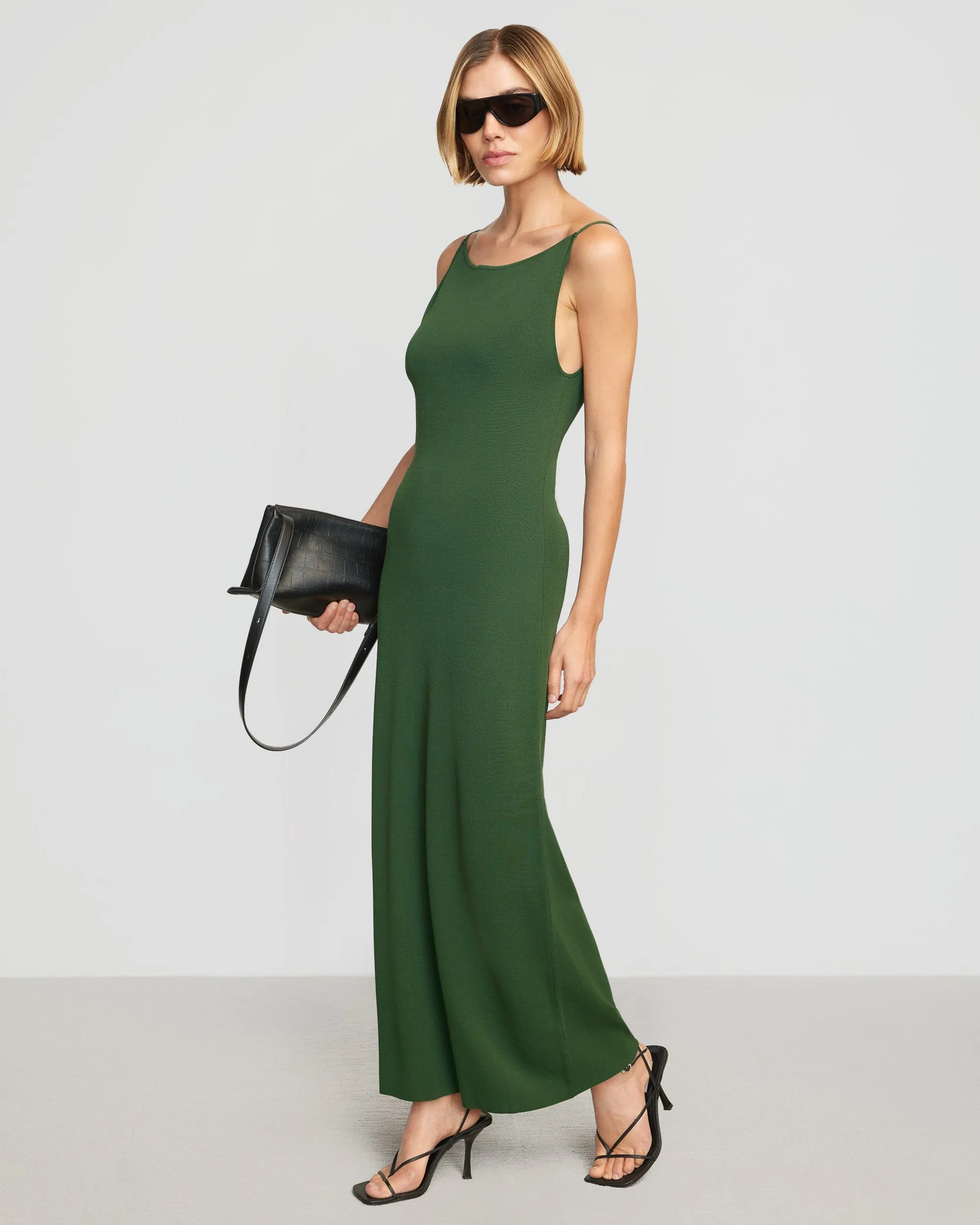 Amari Scoop-Back Sweater Dress | Spring Green