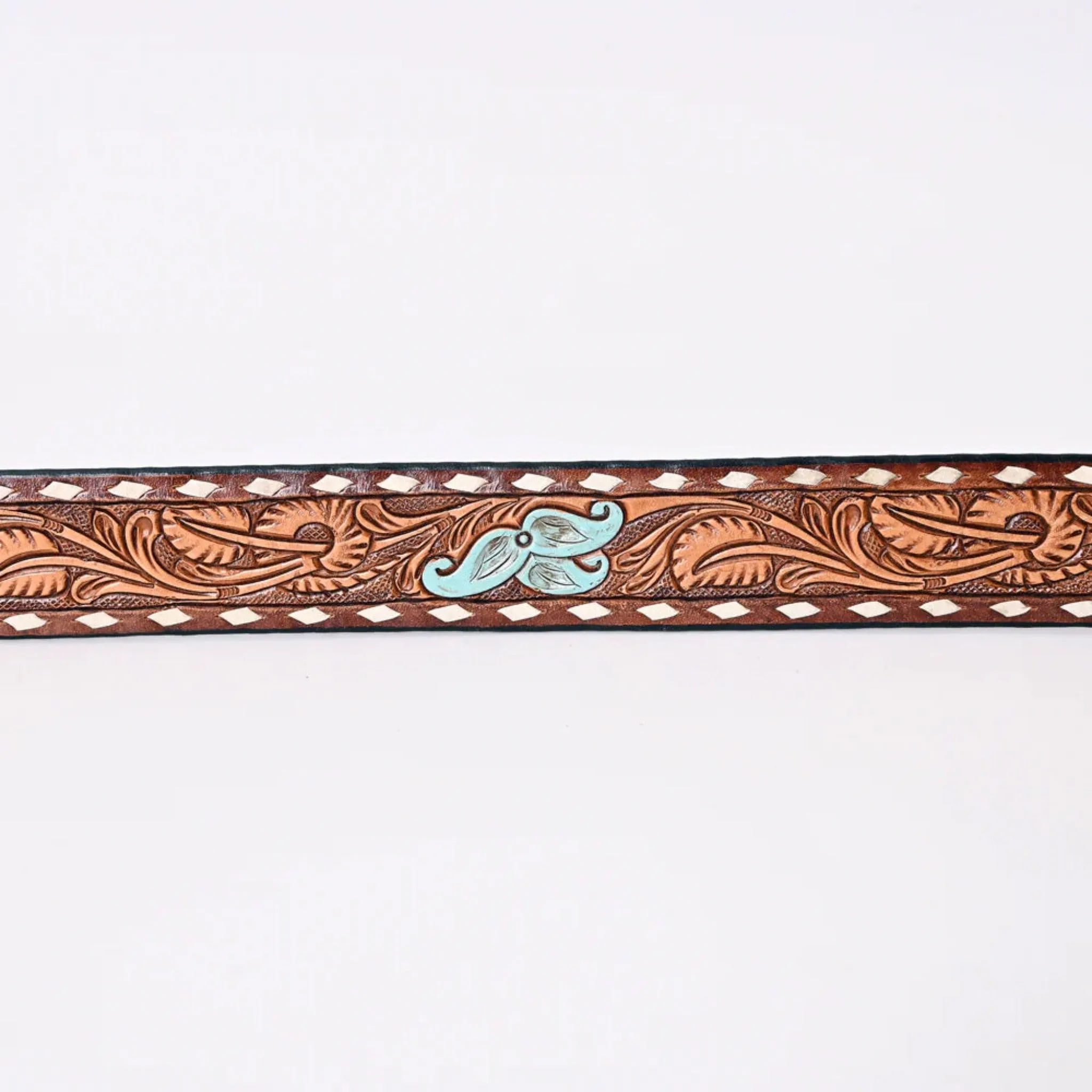 American Darling Women's Tooled Blue Flower Belt