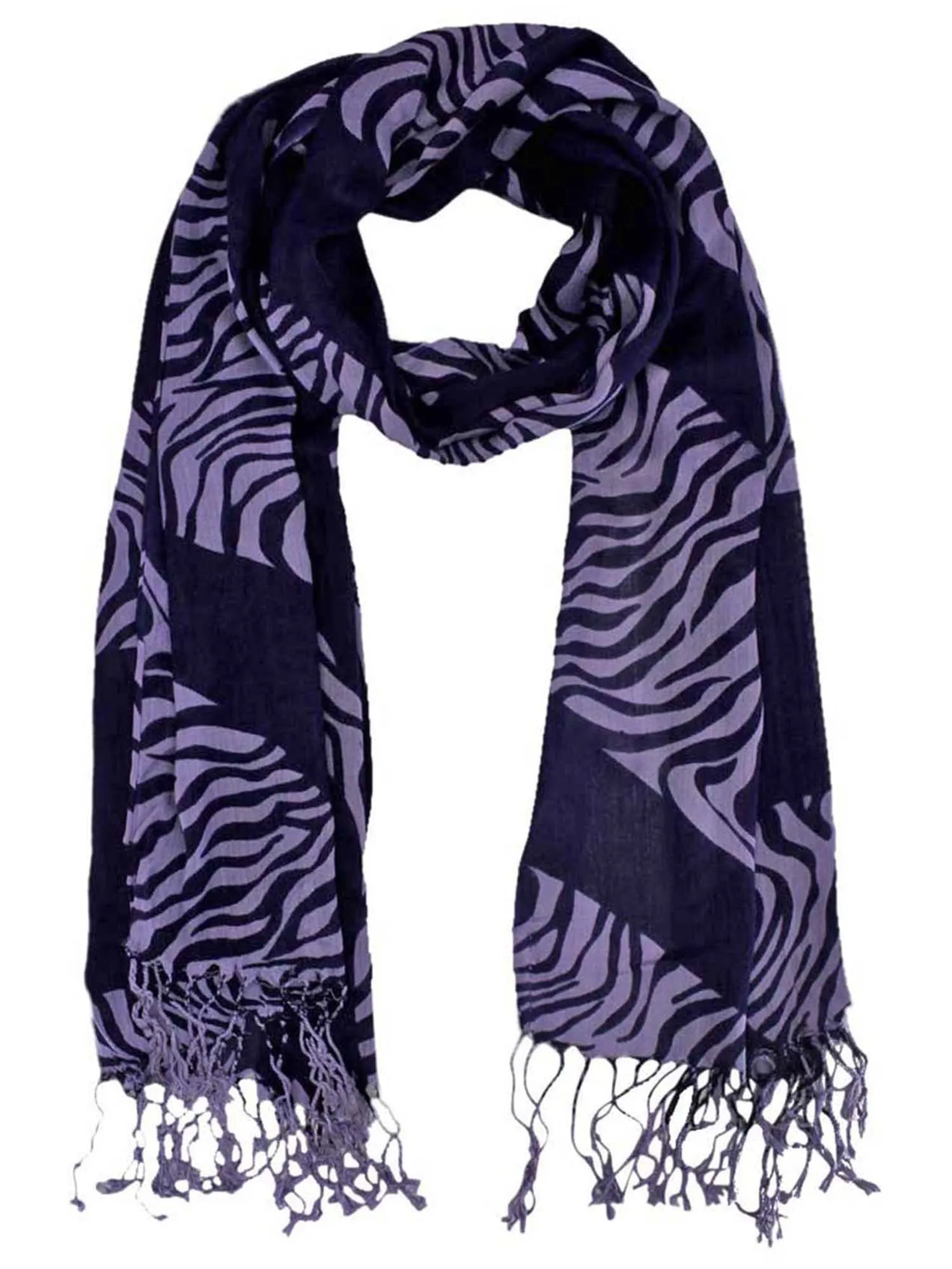 Animal Print Scarf Wrap With Fringe