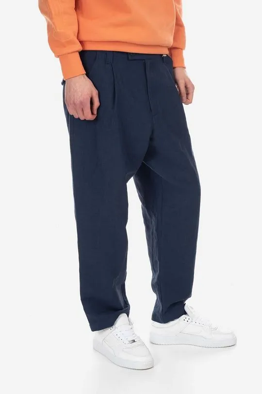 A.P.C. linen trousers navy blue color