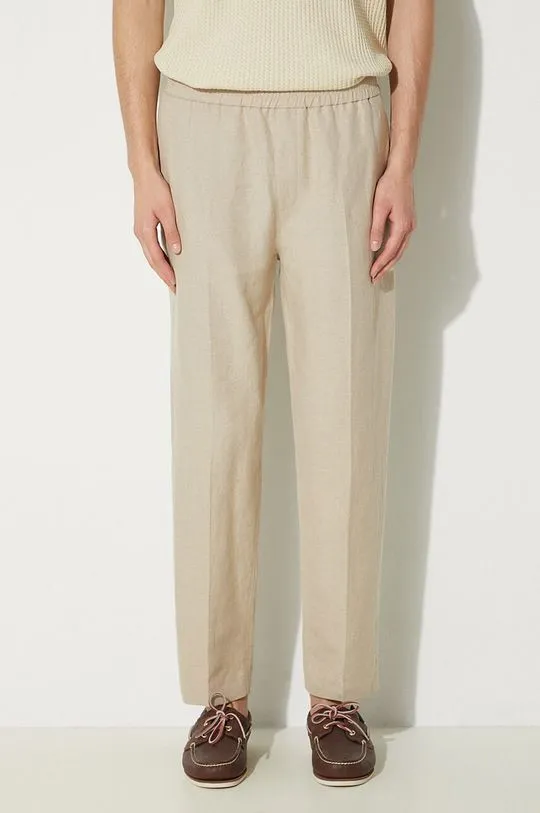 A.P.C. linen trousers Pantalon Pieter beige color LIAEO-H08394 BEIGE