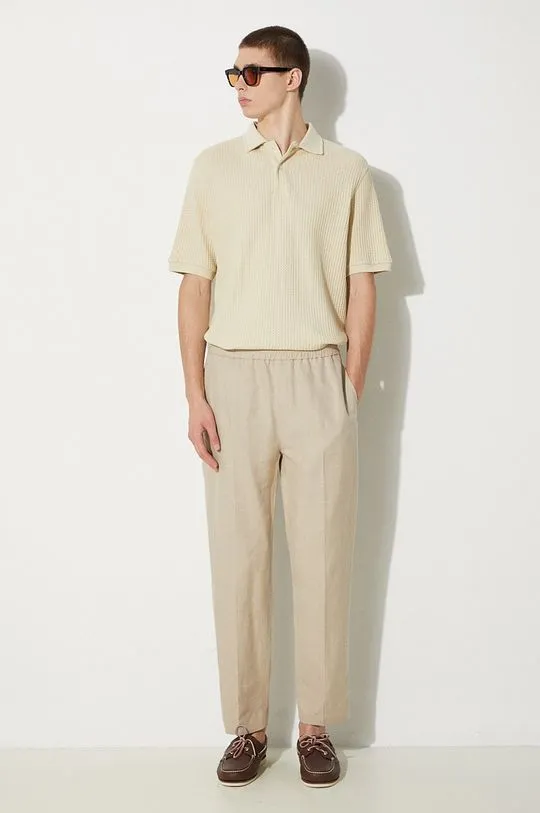 A.P.C. linen trousers Pantalon Pieter beige color LIAEO-H08394 BEIGE