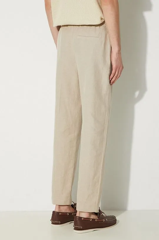 A.P.C. linen trousers Pantalon Pieter beige color LIAEO-H08394 BEIGE