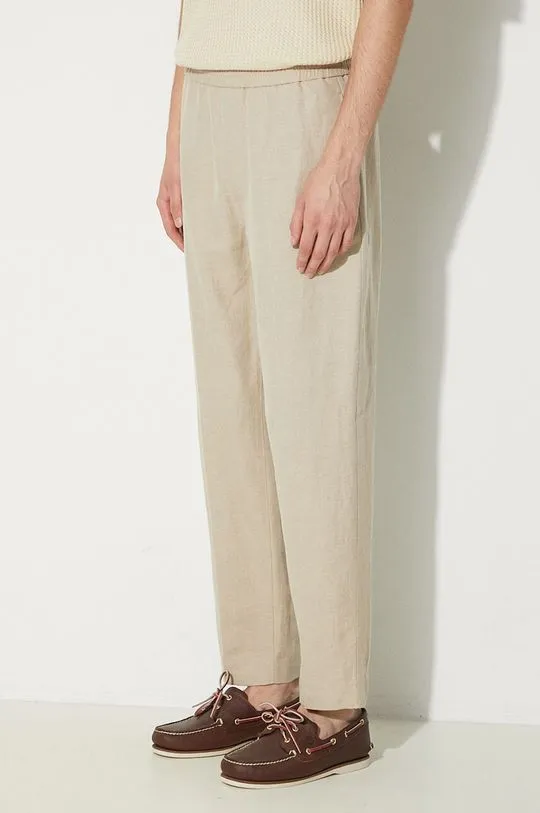 A.P.C. linen trousers Pantalon Pieter beige color LIAEO-H08394 BEIGE