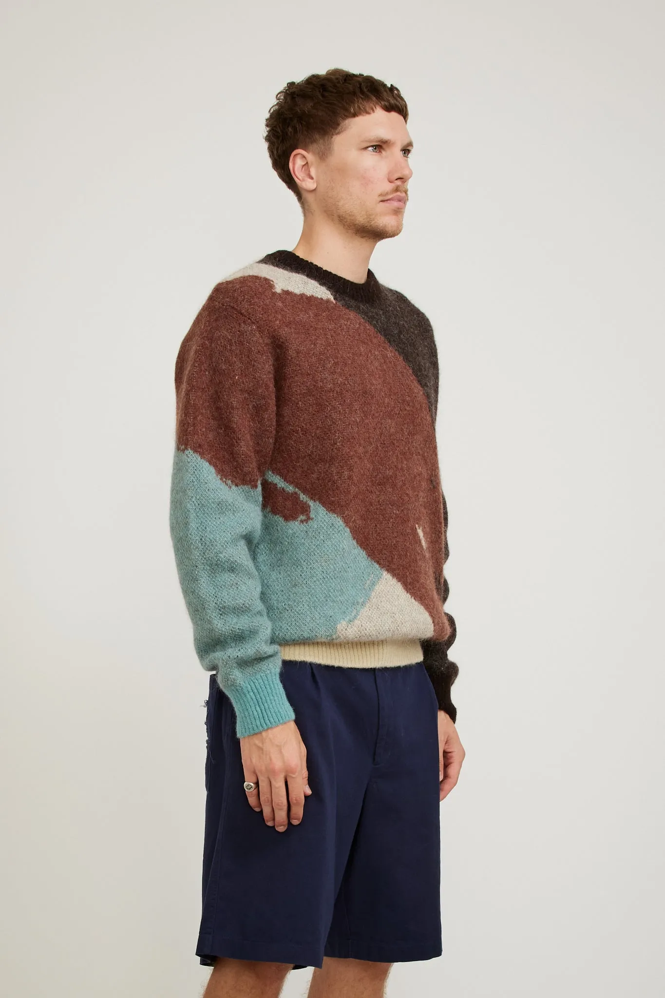 Arild Alpaca Mohair Jacquard Sweater Espresso