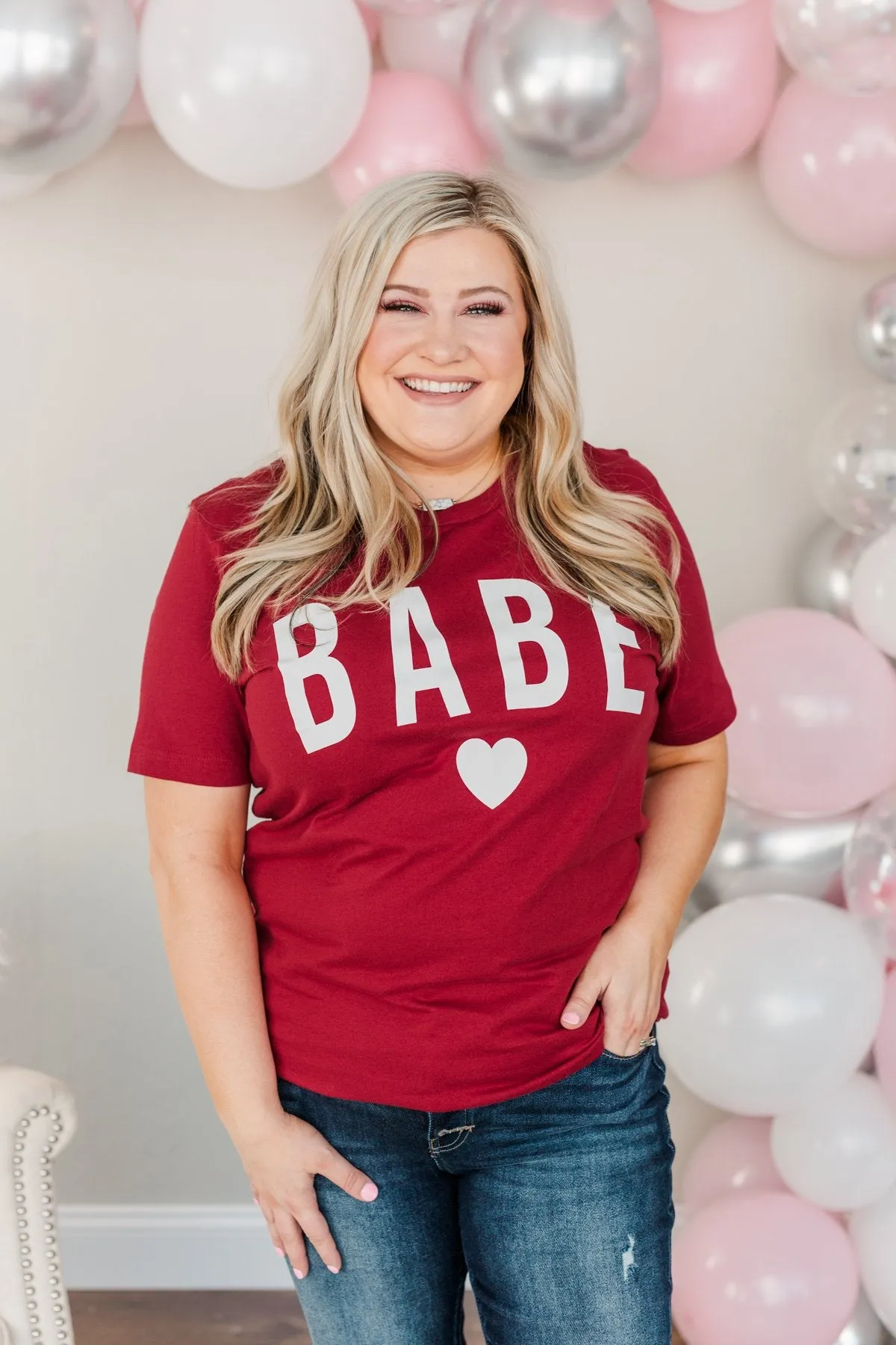 Babe Graphic Tee- Red