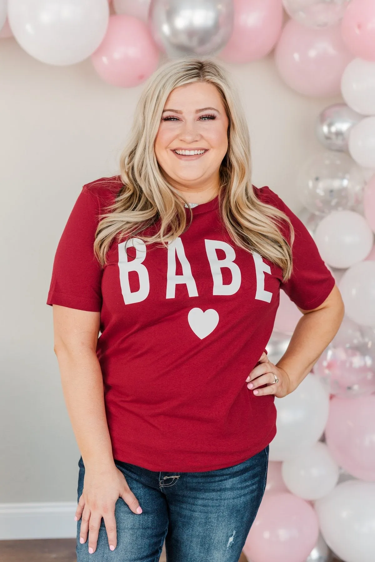 Babe Graphic Tee- Red