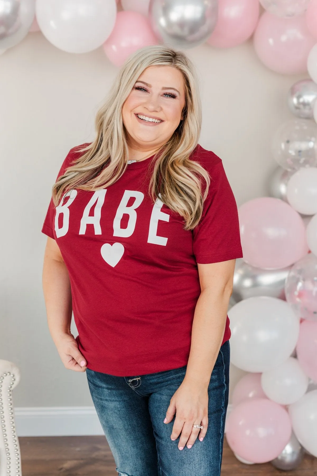 Babe Graphic Tee- Red