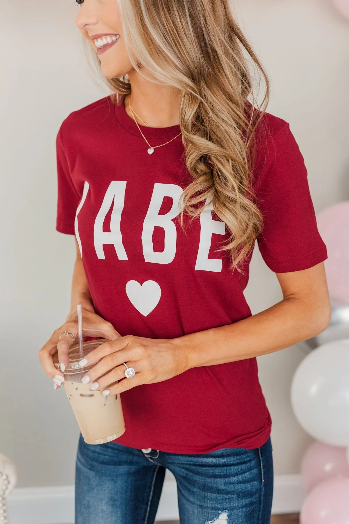 Babe Graphic Tee- Red