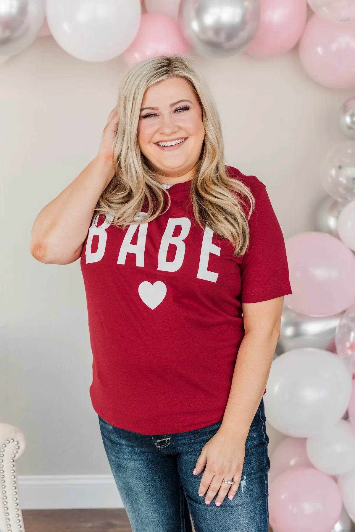 Babe Graphic Tee- Red