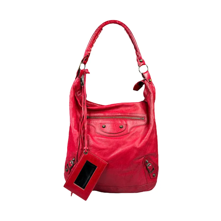 BALENCIAGA MOTOCROSS CLASSIC SHOULDER BAG - RED