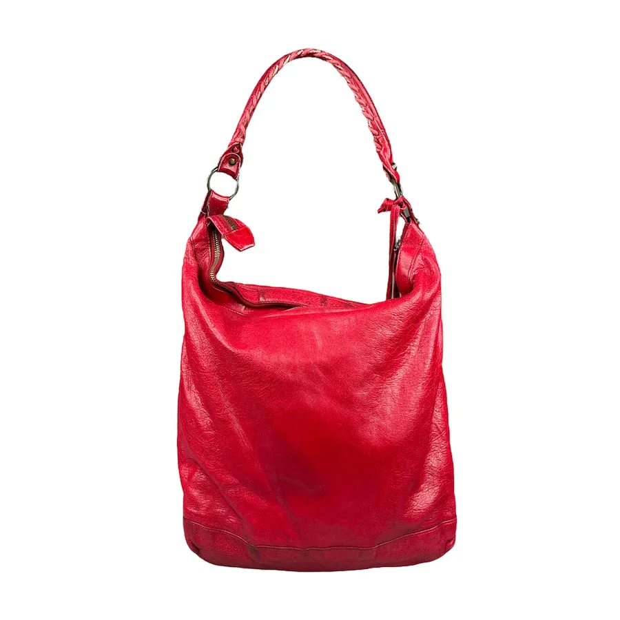 BALENCIAGA MOTOCROSS CLASSIC SHOULDER BAG - RED