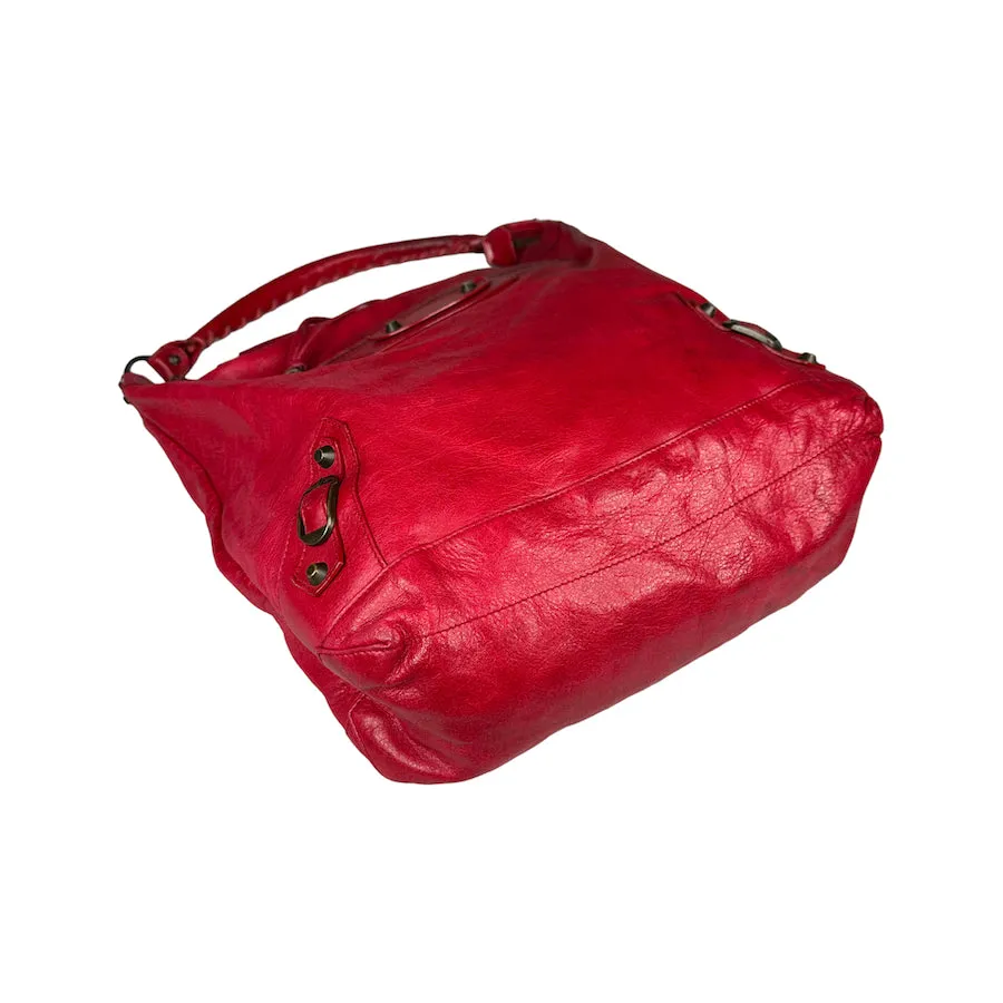 BALENCIAGA MOTOCROSS CLASSIC SHOULDER BAG - RED