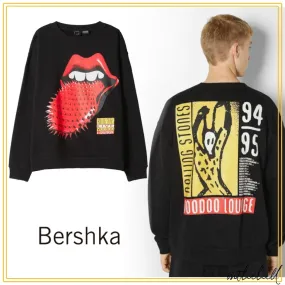 Bershka  |Sweat Street Style Long Sleeves Plain Sweatshirts