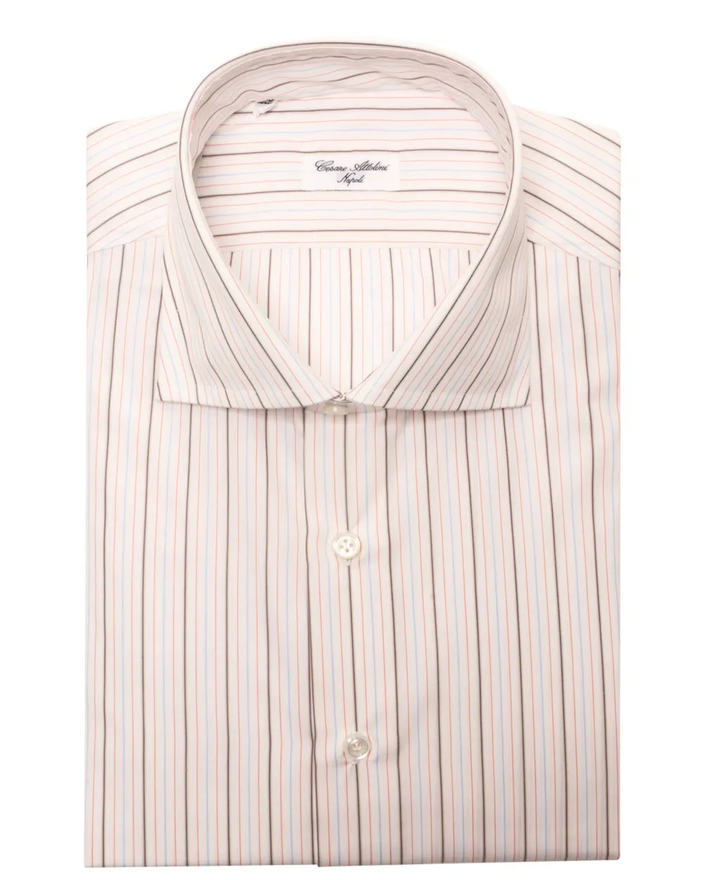 Blue and Berry Cotton Triple Striped Dress Shirt