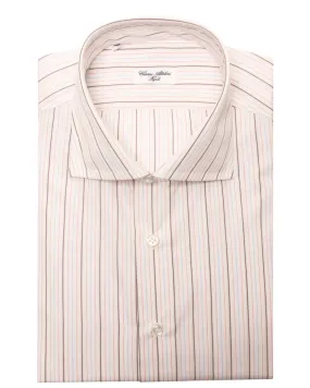 Blue and Berry Cotton Triple Striped Dress Shirt