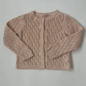 Bonpoint Rose Gold Metallic Crochet Cardigan:10 Years