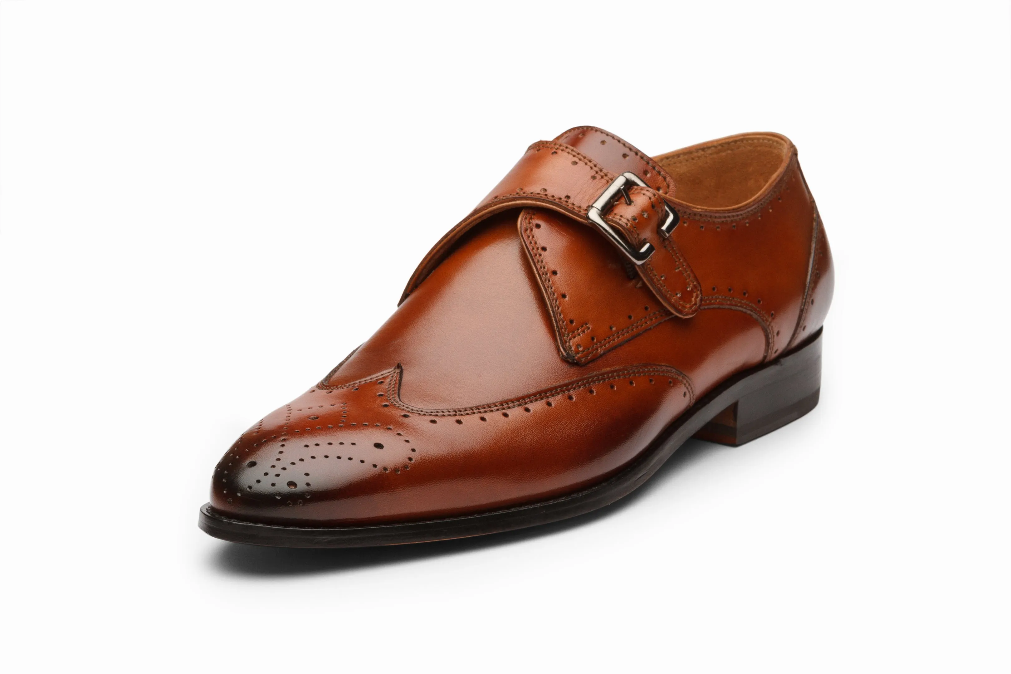 Brogue Monkstrap- Dark Cognac