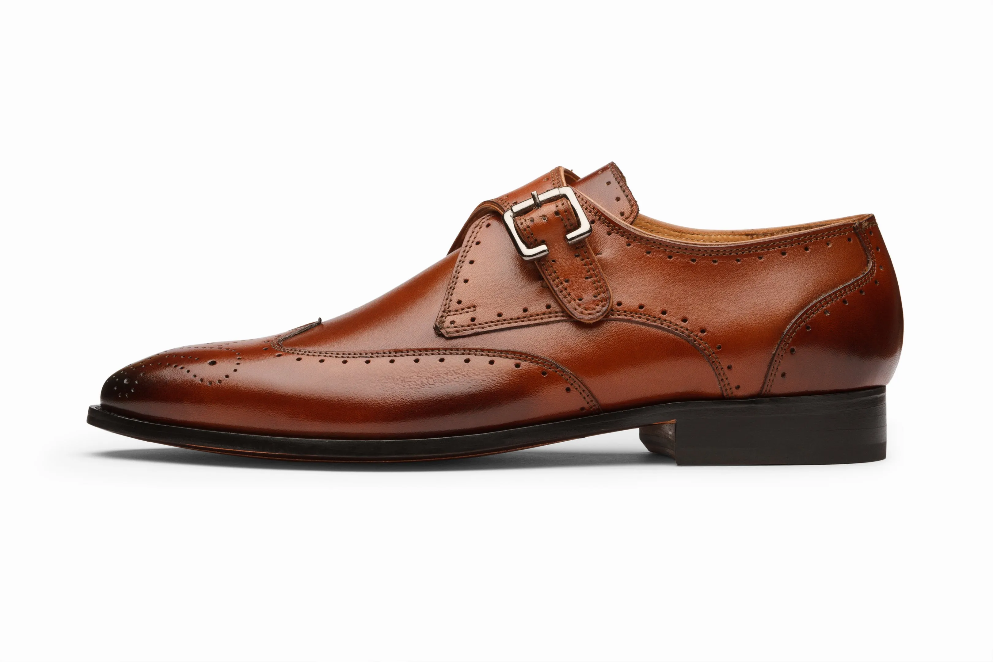 Brogue Monkstrap- Dark Cognac