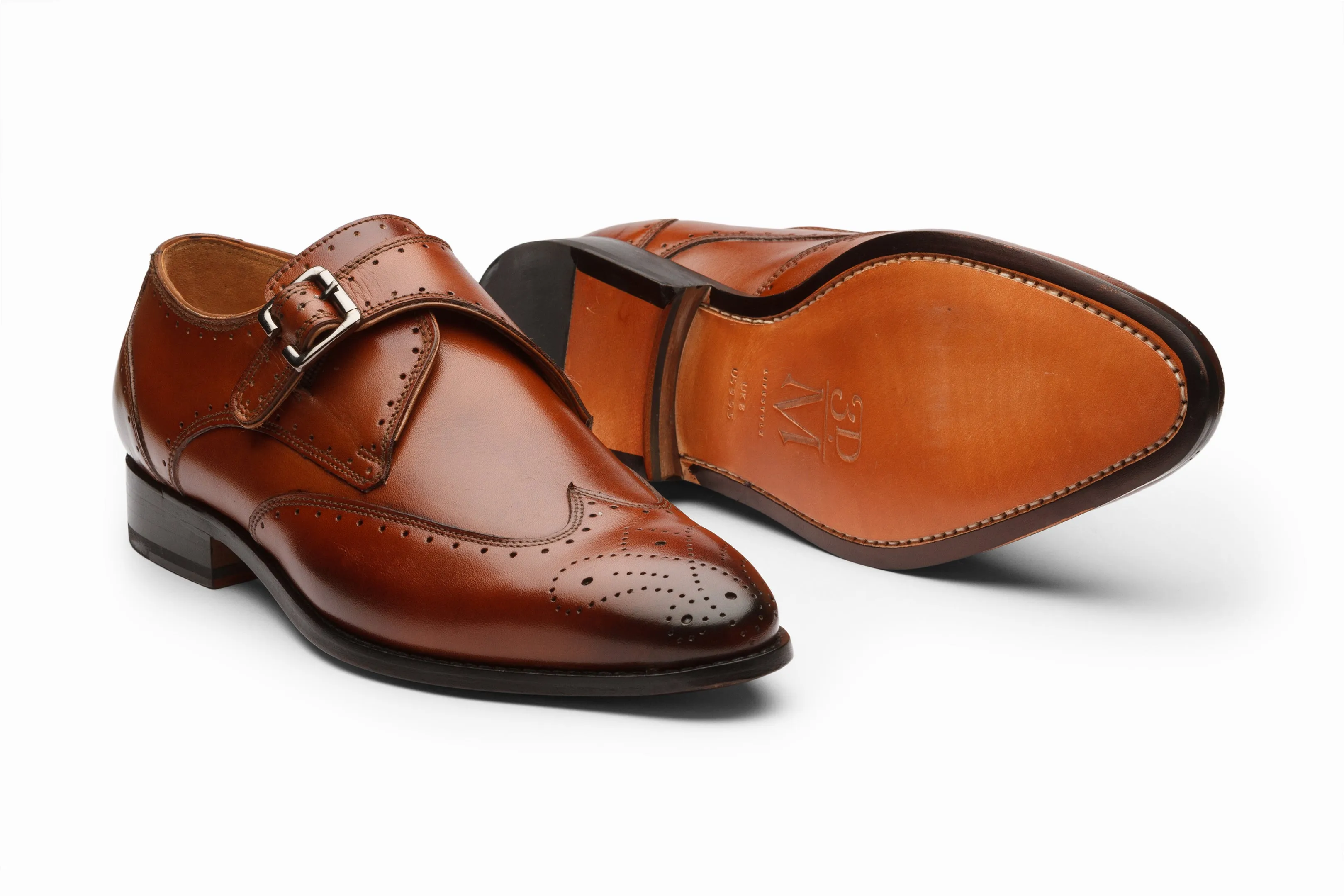 Brogue Monkstrap- Dark Cognac