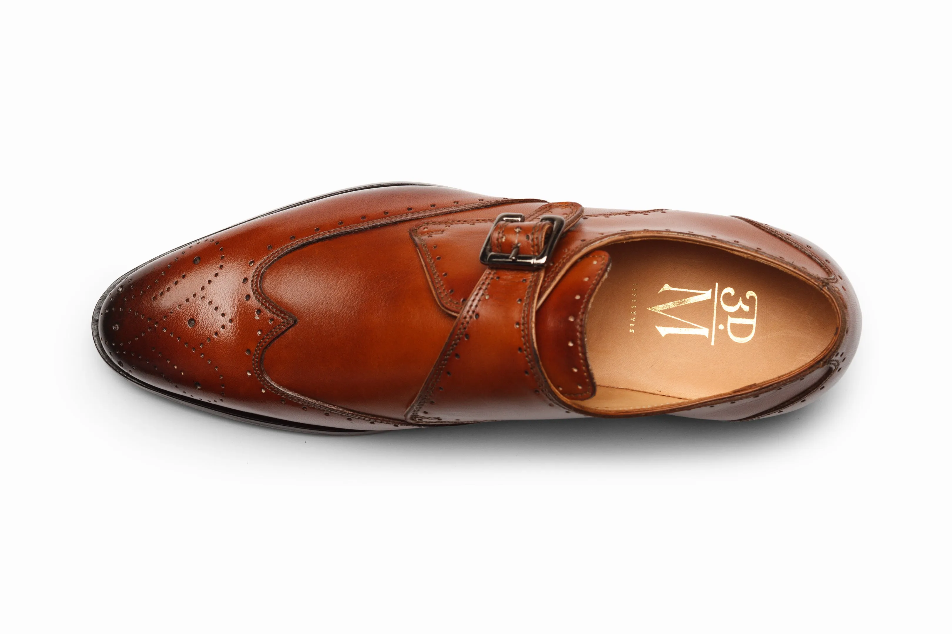 Brogue Monkstrap- Dark Cognac