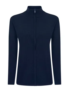 Cardigan con zip in filato Super Soft - Bleu