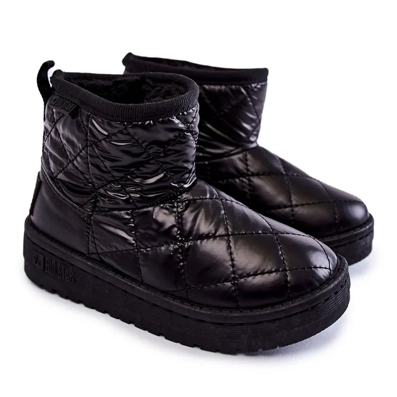 Children's Black Warm Snow Boots Big Star KK374242