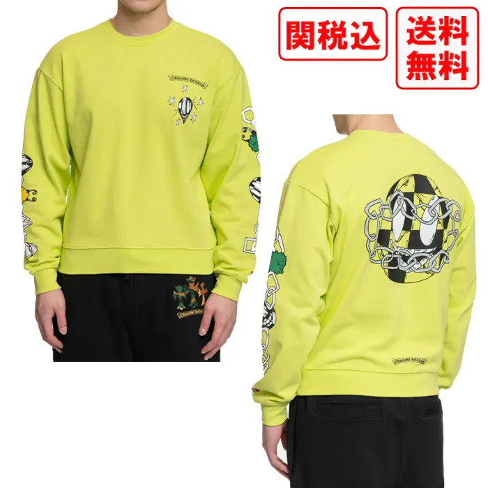 CHROME HEARTS  |Street Style Long Sleeves Cotton Sweatshirts