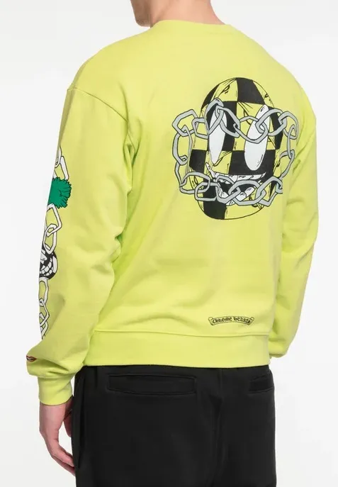 CHROME HEARTS  |Street Style Long Sleeves Cotton Sweatshirts