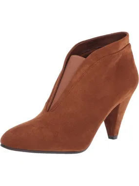 CL BY LAUNDRY Womens Brown Goring Comfort Nevine Round Toe Cone Heel Slip On Dress Booties