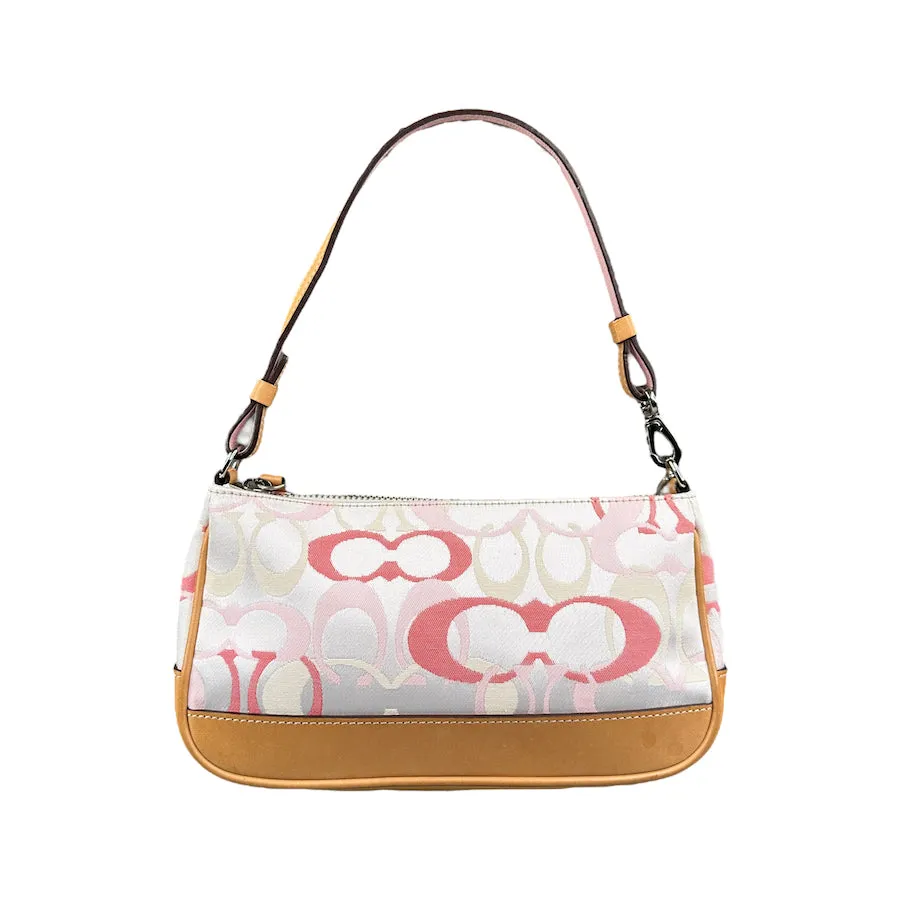 COACH PINK / CREAM / WHITE MINI POCHETTE BAG