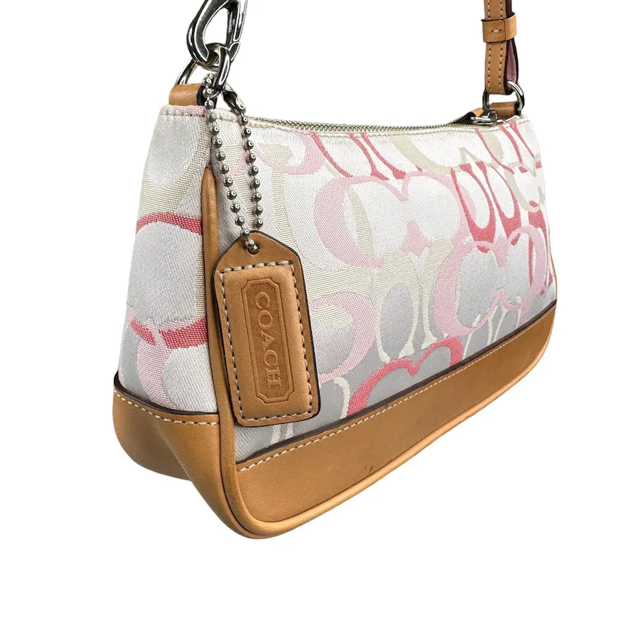 COACH PINK / CREAM / WHITE MINI POCHETTE BAG