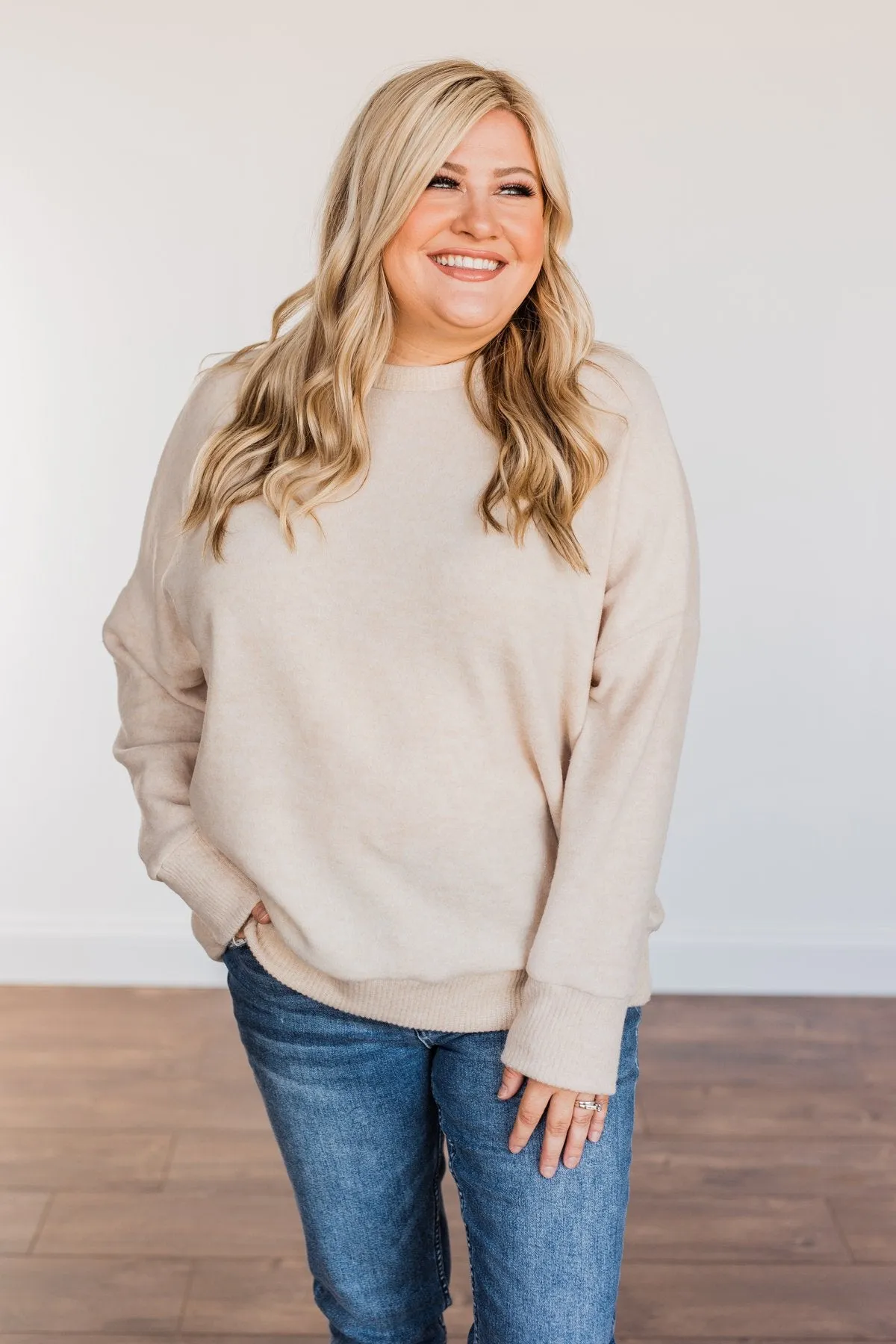 Comfy & Cozy Pullover Top- Oatmeal