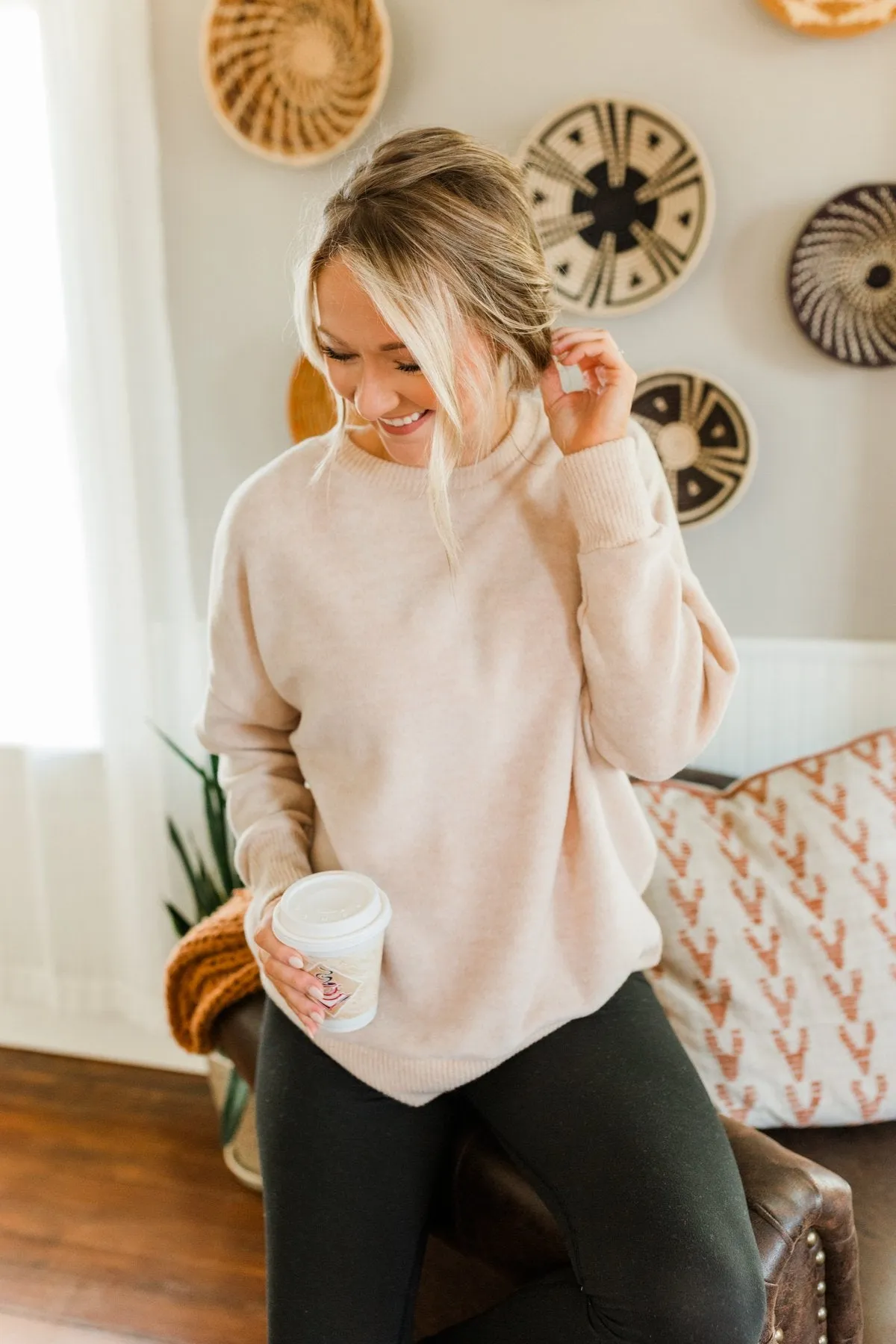 Comfy & Cozy Pullover Top- Oatmeal