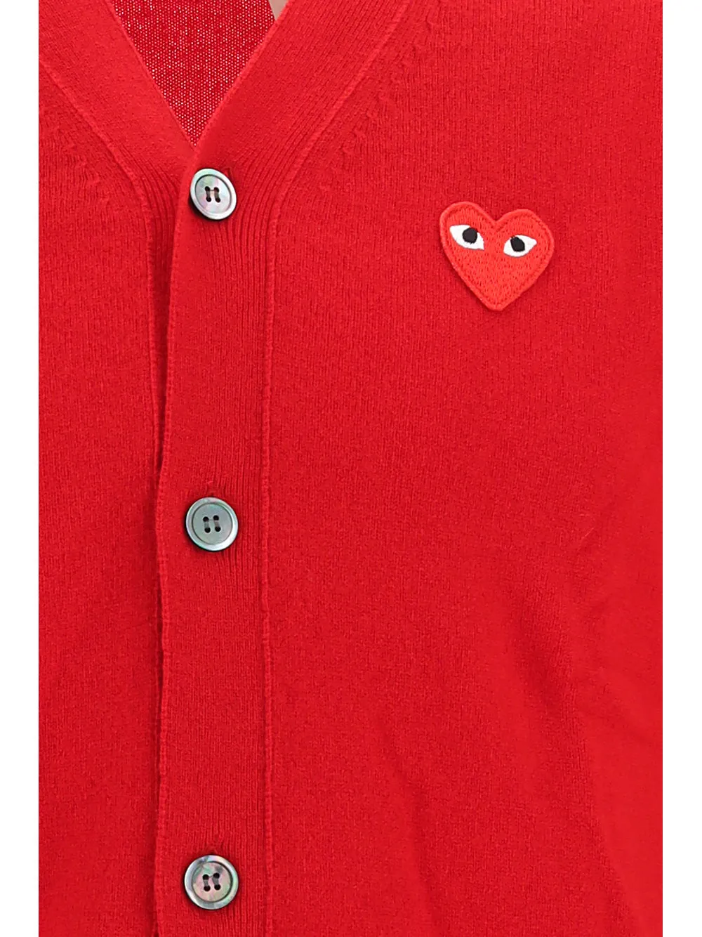 Comme des Garons Play Buttoned Long-Sleeved Cardigan