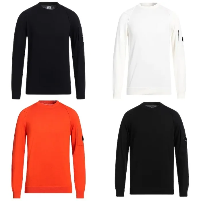 C.P. Company  |Crew Neck Long Sleeves Plain Cotton Logo Sweatshirts