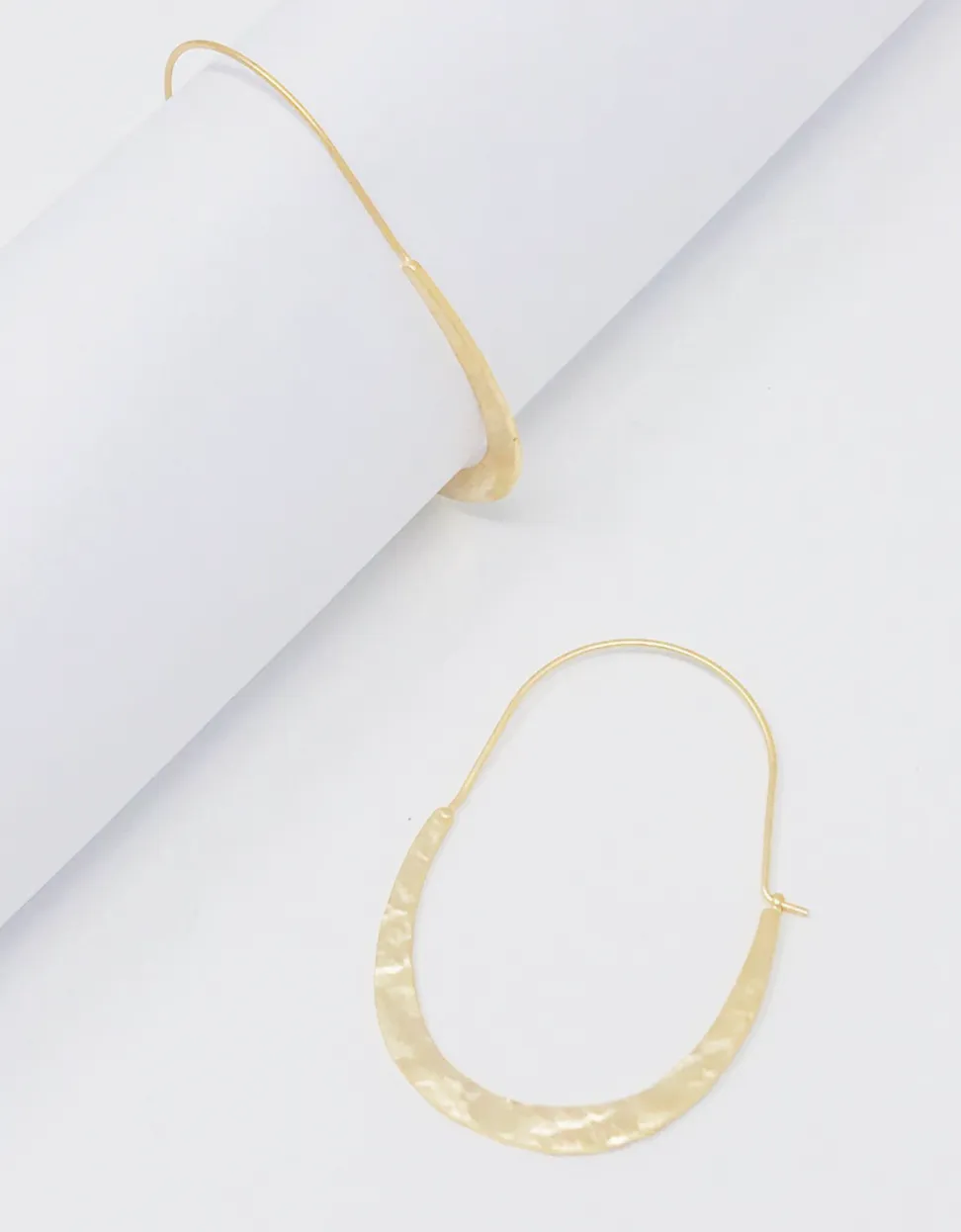 Crescent Hammered Hoop Earrings (Restock)