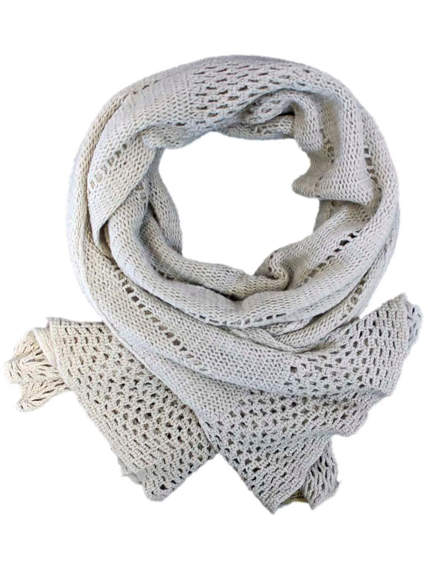 Delicate Crocheted Knit Winter Scarf